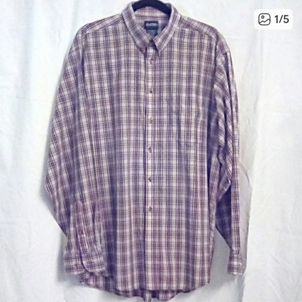 Puritan Long Sleeve Plaid Button Down Shirt - LT